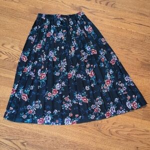 Leslie Fay- Vintage Floral Midi Skirt